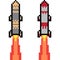 Vector pixel art missile