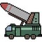 Vector pixel art missile truck