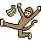 Vector pixel art monkey banana