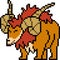 Vector pixel art monster goat