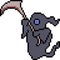 Vector pixel art monster reaper