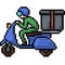 Vector pixel art motorcycle transport