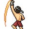 Vector pixel art muay thai uppercut