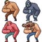 Vector pixel art muscle character