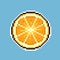 vector pixel art orange fruit icon
