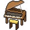 Vector pixel art piano