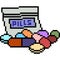 Vector pixel art pill drug