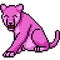 Vector pixel art pink panther