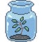 Vector pixel art plant glass bottle