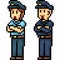 Vector pixel art police