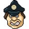 Vector pixel art police ugly face