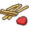 Vector pixel art potato fried