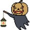 Vector pixel art pumpkin lantern