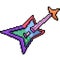 Vector pixel art rainbow guitar