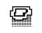 Vector pixel art raining cloud, monochrome icon