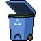 Vector pixel art recycle bin