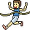 Vector pixel art running sport