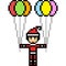 Vector pixel art santa balloon