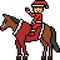 Vector pixel art santa ride horse