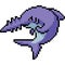 Vector pixel art saw shark