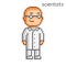 Vector pixel art scientist