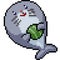 Vector pixel art seal playing