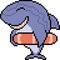 Vector pixel art shark