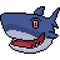 Vector pixel art shark happy
