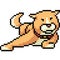 Vector pixel art shiba dog funny