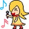 Vector pixel art singer girl