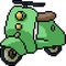 Vector pixel art small motorcycle