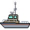 Vector pixel art small ship