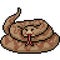 Vector pixel art snake coiled