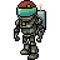 Vector pixel art space soldier