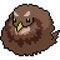 Vector pixel art sparrow fat