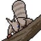 Vector pixel art squirrel branch