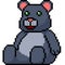 Vector pixel art stuffed animal bear