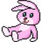 Vector pixel art stuffed animal rabbit