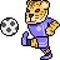 Vector pixel art tiger football