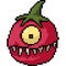 Vector pixel art tomato monster