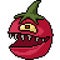 Vector pixel art tomato monster