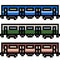 Vector pixel art train side