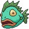 Vector pixel art ugly fish