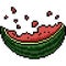 Vector pixel art watermelon bite