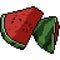 Vector pixel art watermelon piece