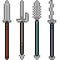 Vector pixel art weapon spear