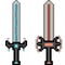 Vector pixel art weapon sword