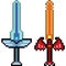 Vector pixel art weapon sword