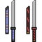 Vector pixel art weapon sword