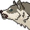 Vector pixel art wolf angry